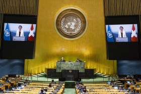 La presidenta suiza Simonetta Sommaruga ha pronunciado ante la Asamblea General de la ONU en Nueva York un discurso en vídeo