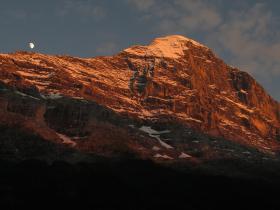 Eiger North Face seen from the base of the mountain