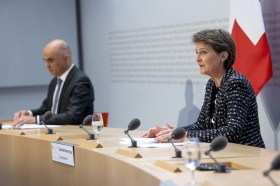 President Simonetta Sommaruga and interior minister Alain Berset