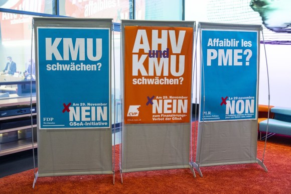 Campaign posters in German and French