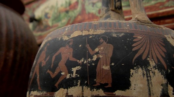 Vista de um vaso etrusco