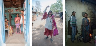 Tre immagini di persone dello Chhattisgarh