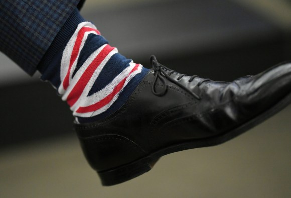 Sock with British flag
