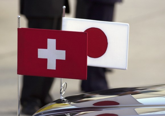 Swiss and Japanese flags