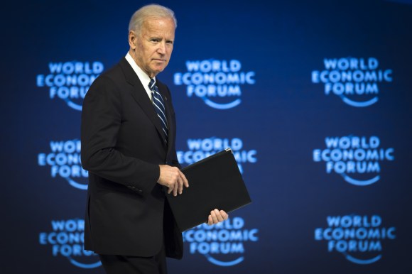 Joe Biden speaking at WEF