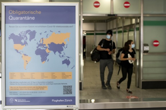People arriving at Zurich airport