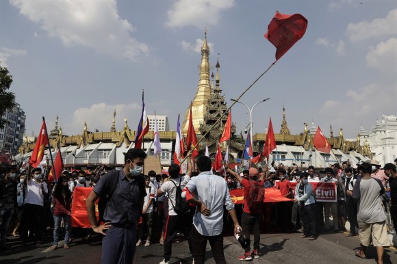 manifestations à Rangoun