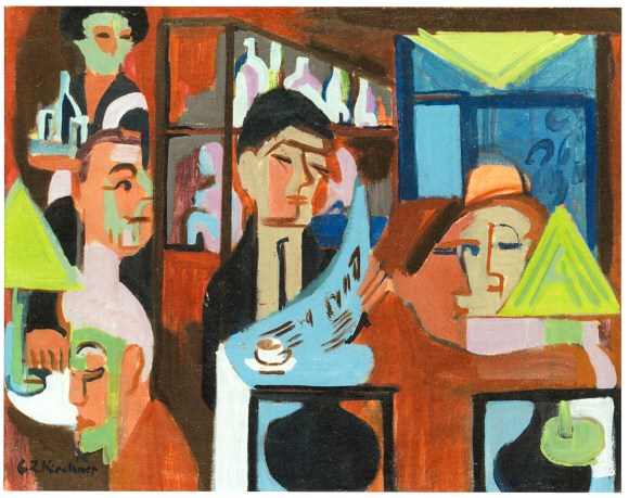 エルンスト・ルートヴィヒ・キルヒナー、「ダボスのカフェ」、キャンバス、油絵、72x92㎝