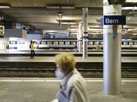 Empty Bern train station