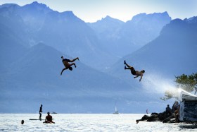 Swimming in Lake Geneva