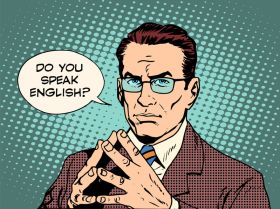 Personnage de BD demandant si on parle anglais