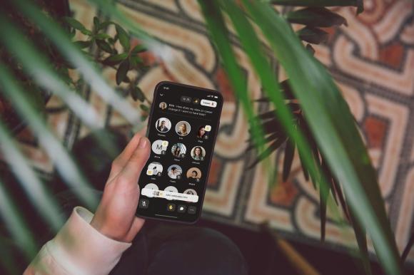Person holding smartphone
