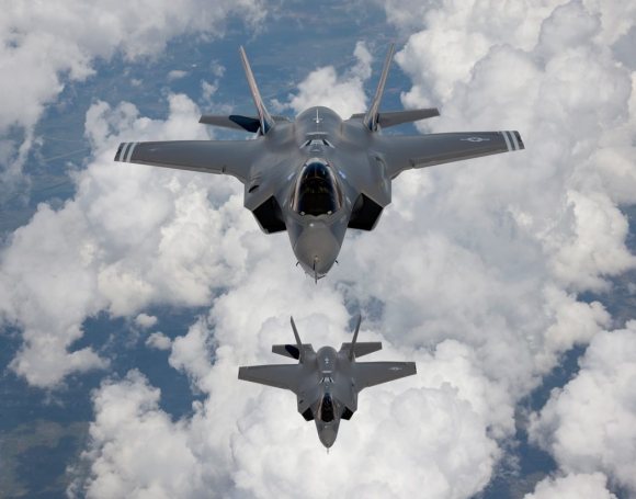 Lockheed Martin s F-35A in the air.