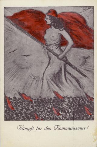 Affiche demandant de lutter pour le communisme.