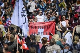 illegal demonstration in Rapperswil-Jona