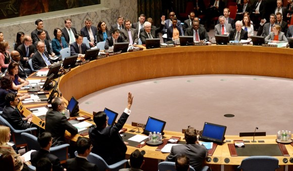 A vote at the United Nations Security Council