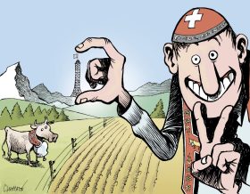 كاريكاتور فوز سويسرا على فرنسا