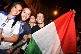 Fans with Italian Flag