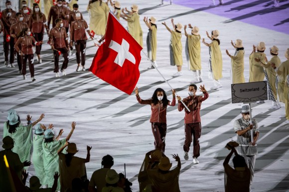 Swiss flag bearers