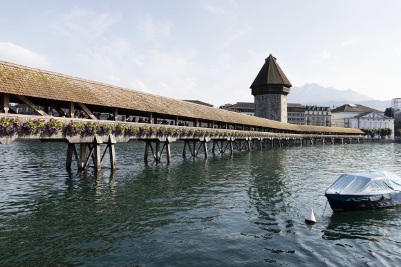 Lucerne with bridge and lake