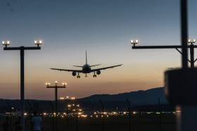 Aircraft landing at night