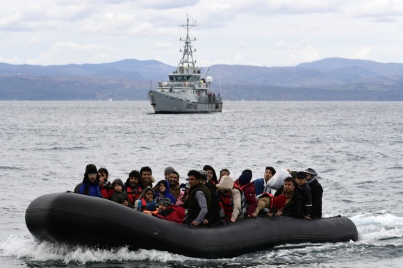 Frontex boats with migrants