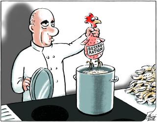 Berset taucht Huhn in Suppentopf