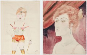 Deux tableaux d Otto Dix représentant des femmes.