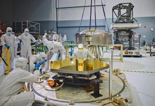 Reflection in a Webb Telescope Mirror
