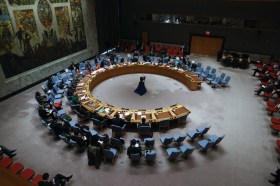 صورة من الأعلى لقاعة اجتماعات مجلس الأمن الدولي