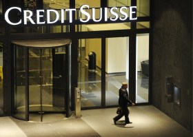 Credit Suisse bank entrance.