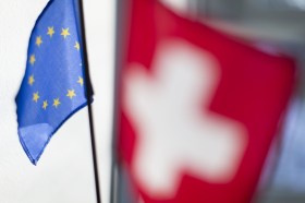 EU and Swiss flags