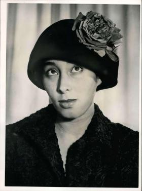 woman with a Balenciaga hat