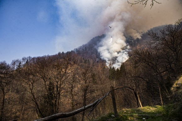 Forest fire in Centovalli, Ticino