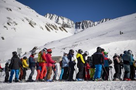A group of skiers