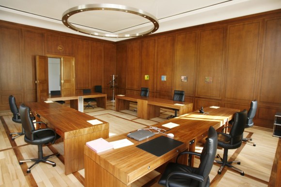 Empty meeting room of the Aargau cantonal government