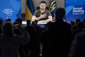 O presidente da Ucrânia fez um discurso para o WEF em Davos.
