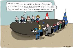 Suisses et Européens à une table de négociation