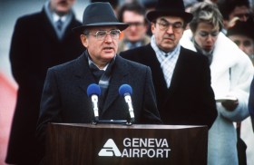 Gorbachev at Geneva Airport