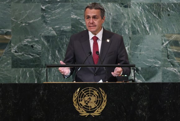 Ignazio Cassis hablando en la ONU