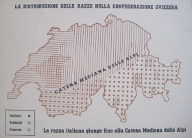 Carte montrant la répartitions des races en Suisse.