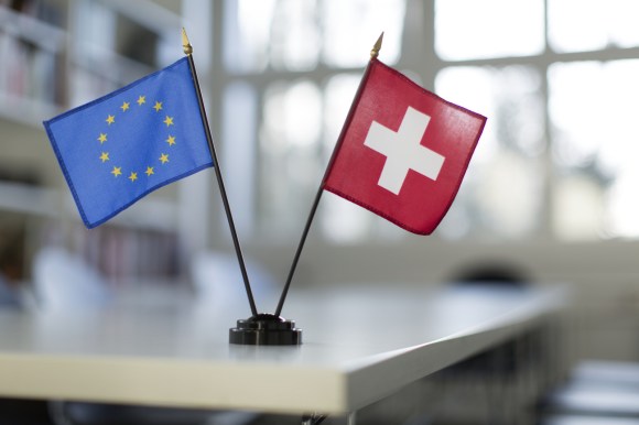 EU-Swiss flags