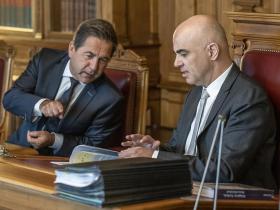 Le président de la Confédération Alain Berset et les ministres présents doivent lancer une Charte de Montreux sur la sécurité des patients (archives).
KEYSTONE/PETER SCHNEIDER (sda-ats)