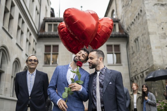 Two men getting married in Zurich