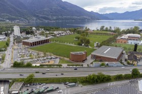 Luftaufnahme des Bundeszentrums für Jugendsport im Kanton Tessin