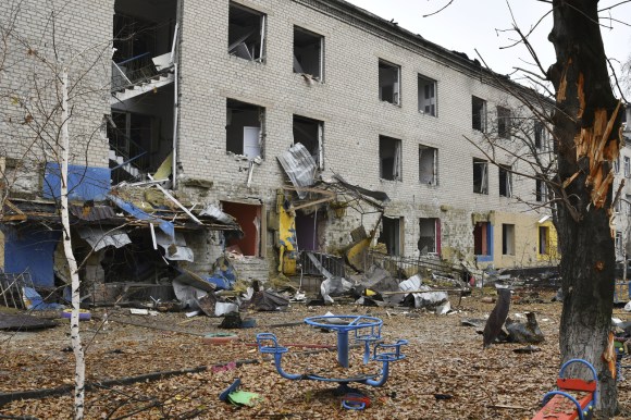 Bombed Ukrainian school