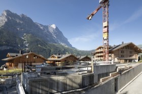 Homes being built in Grindelwald, Switzerland